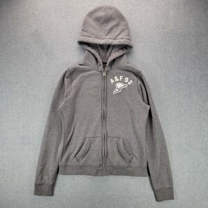 Abercrombie Fitch Sweater Womens Medium Gray Full Zip Hoodie Sweatshirt